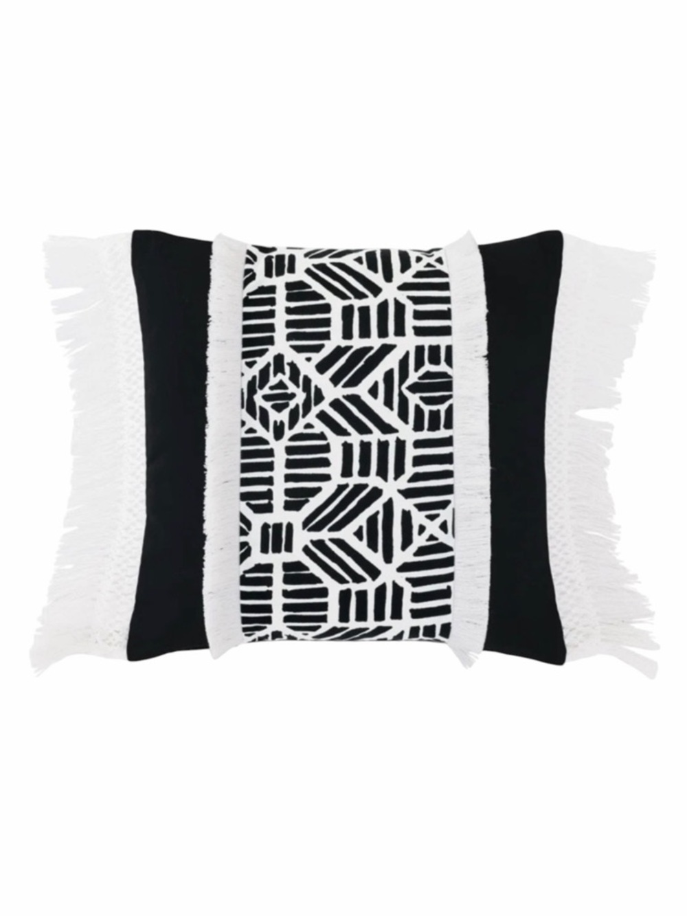 Madaba BOHO Geometric Outdoor Fringe Accent Decorative Pillow Cover